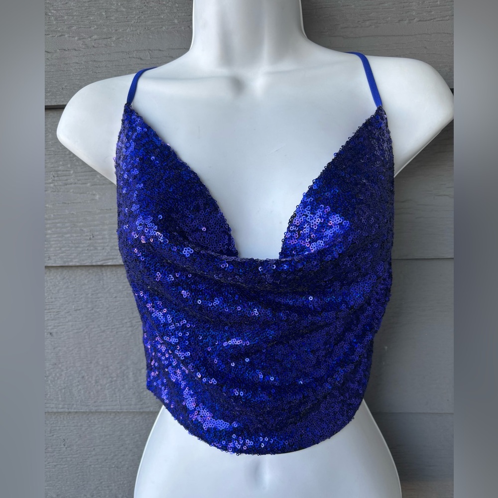 Hera Collection Blue Sequin Blouse